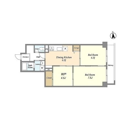 コスモリード武蔵中原の物件間取画像